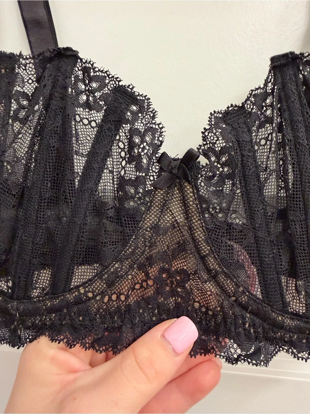 Vintage 2003 Victoria's Secret Black Lace Corset Longline Bra 34D